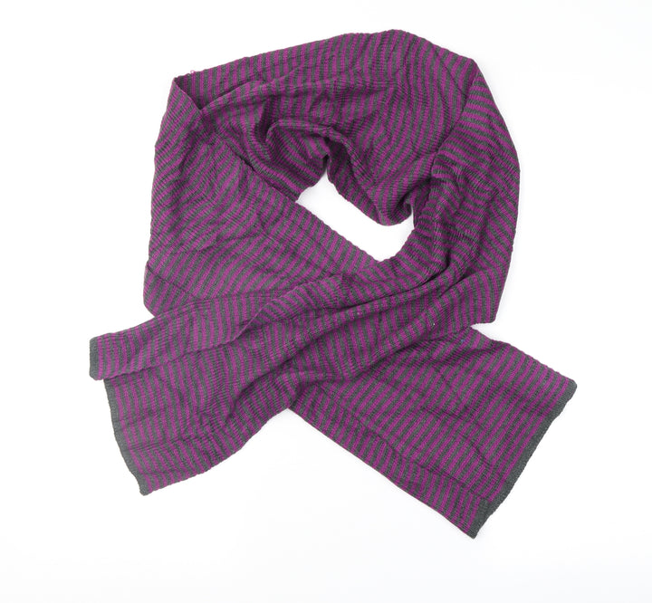 Preworn Womens Purple Striped Scarf