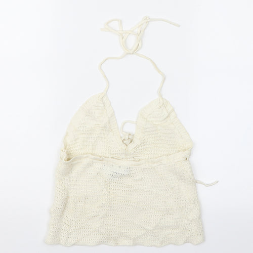 Atmosphere Womens Ivory  Crochet Basic Blouse Size 4
