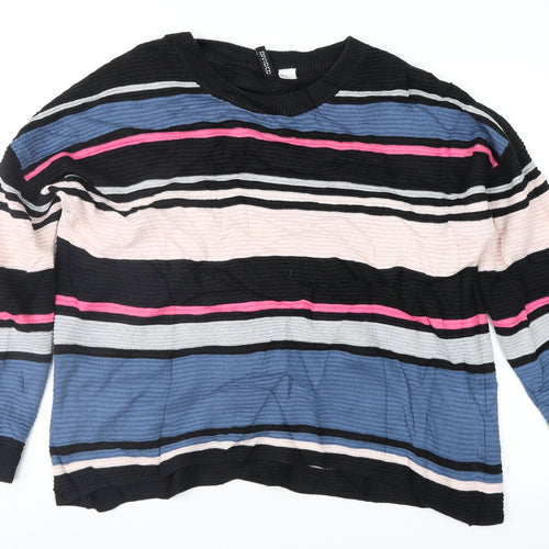 Divided Womens Multicoloured Striped  Pullover Jumper Size M