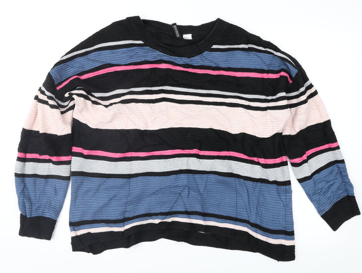 Divided Womens Multicoloured Striped  Pullover Jumper Size M