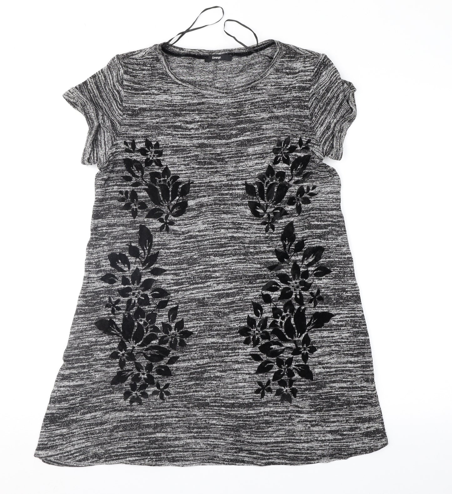 George Womens Grey Floral  Tunic Jumper Size 12
