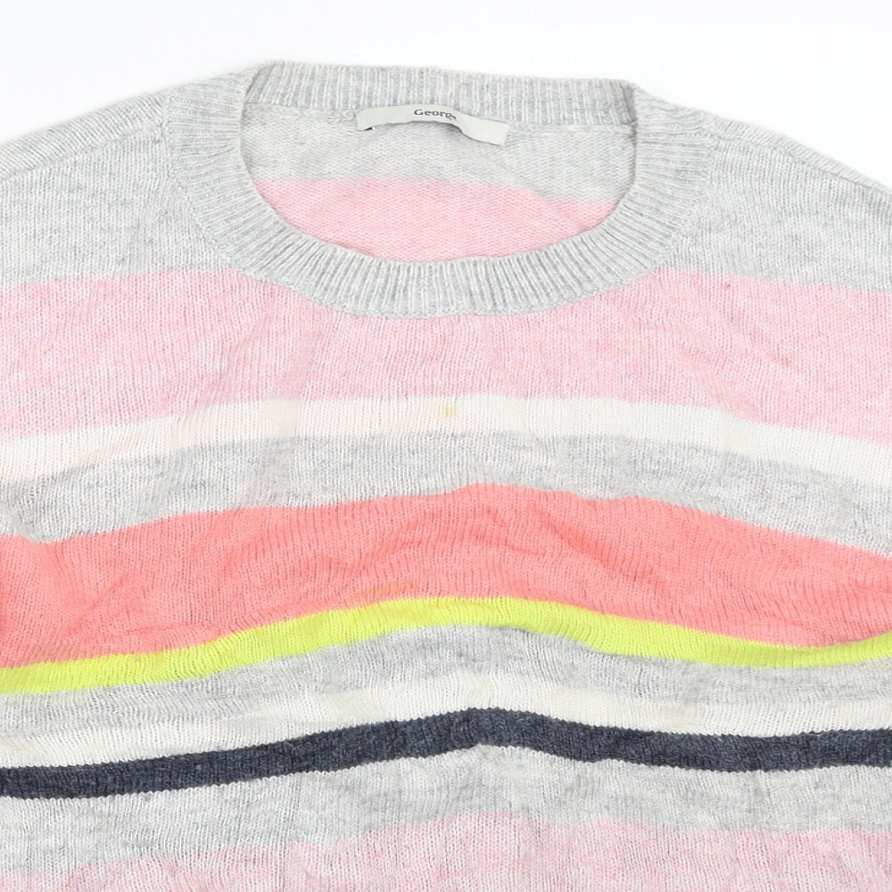 George Womens Grey Striped  Pullover Jumper Size 14
