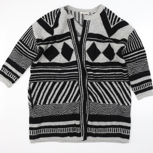 George Womens Black Geometric  Cardigan Jumper Size 20