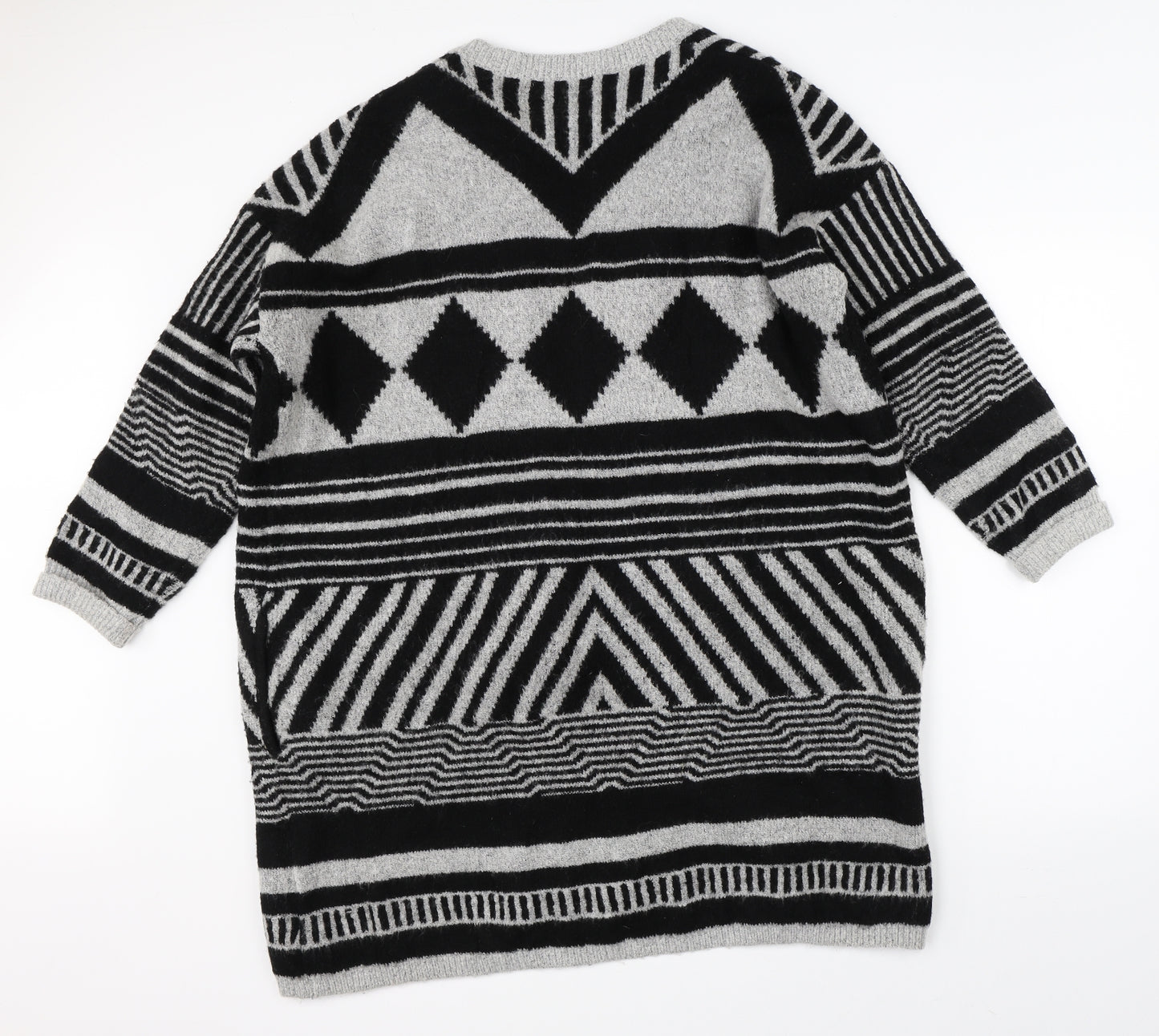 George Womens Black Geometric  Cardigan Jumper Size 20