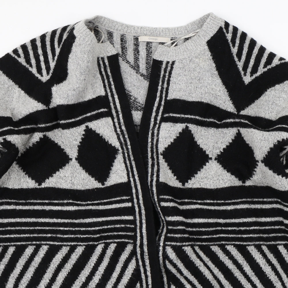 George Womens Black Geometric  Cardigan Jumper Size 20