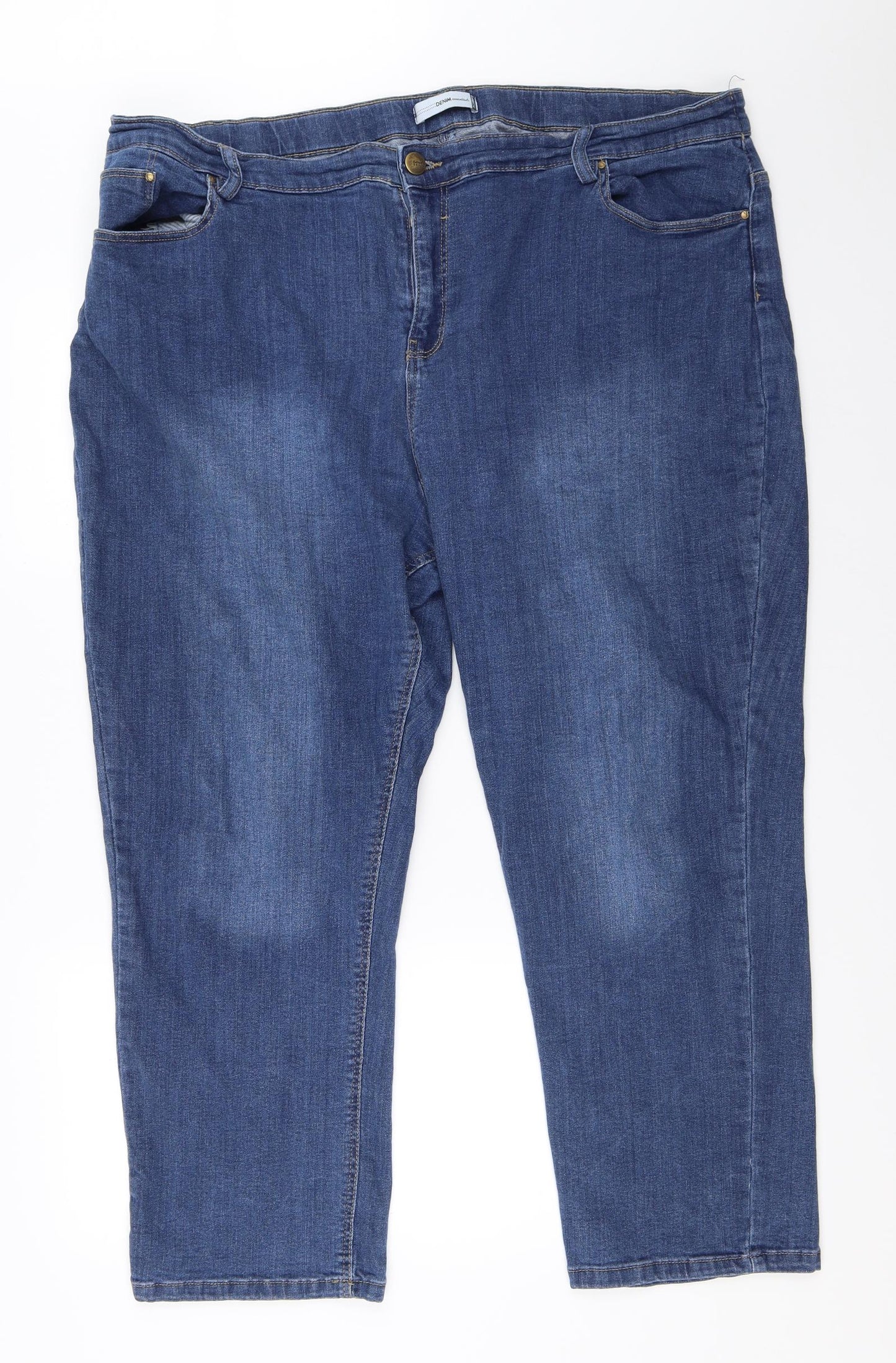 Denim Essentials Womens Blue  Denim Straight Jeans Size 24 L26 in