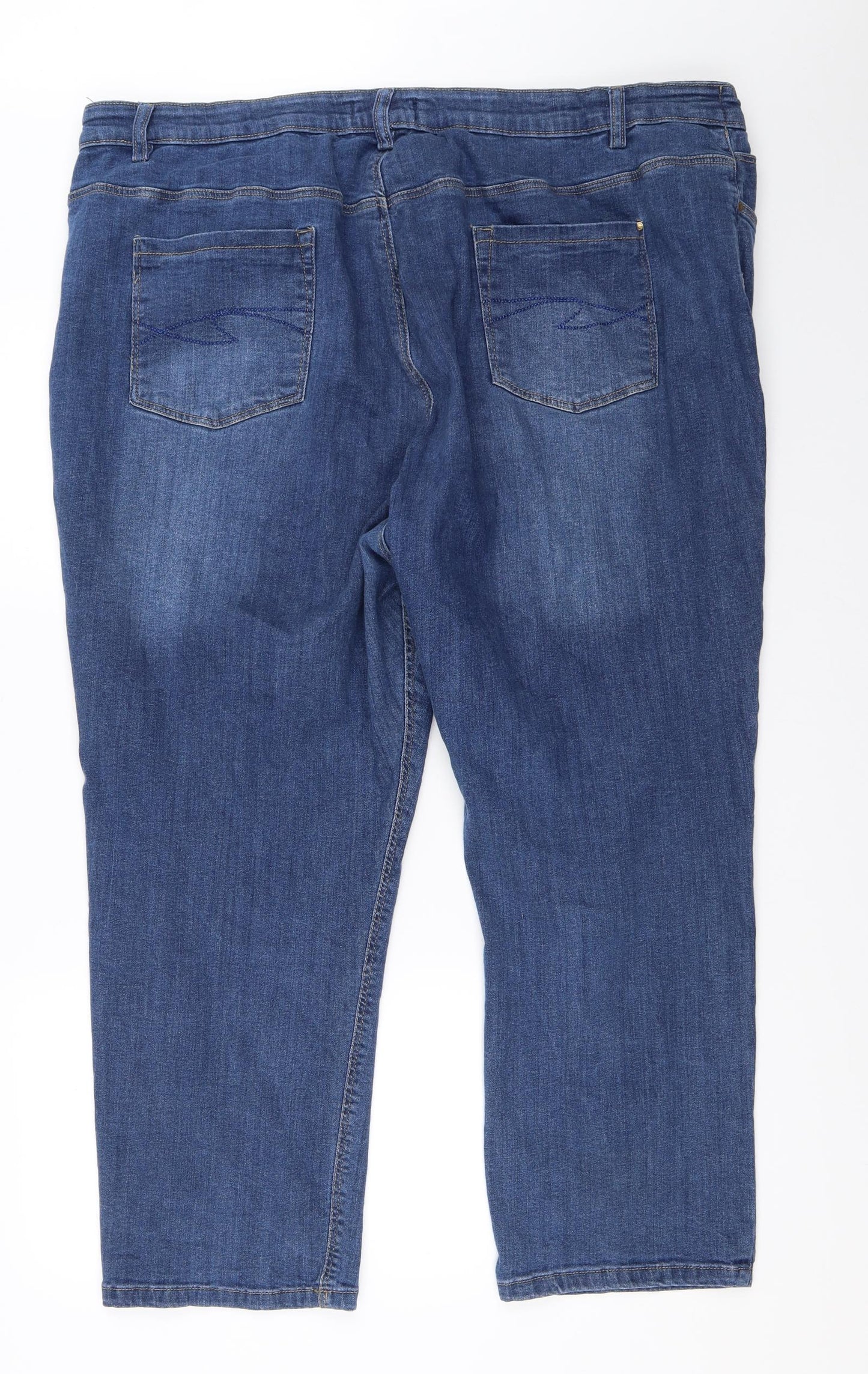Denim Essentials Womens Blue  Denim Straight Jeans Size 24 L26 in