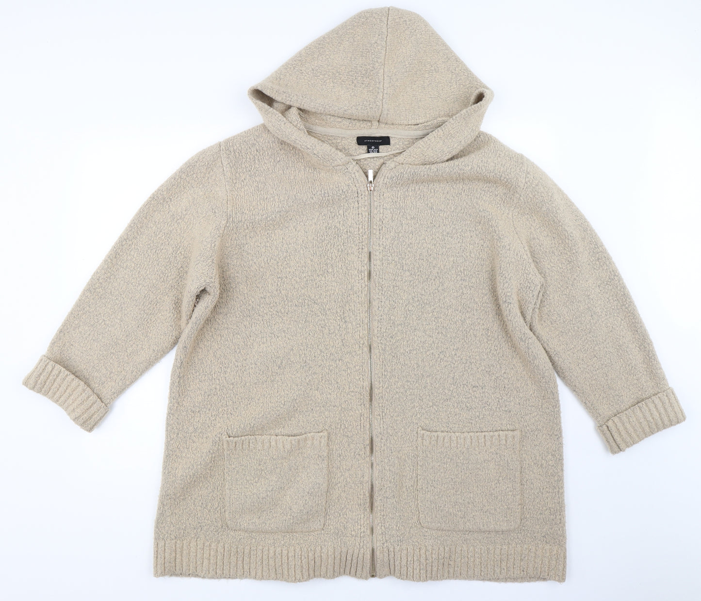 Atmosphere Womens Beige   Full Zip Jumper Size XL