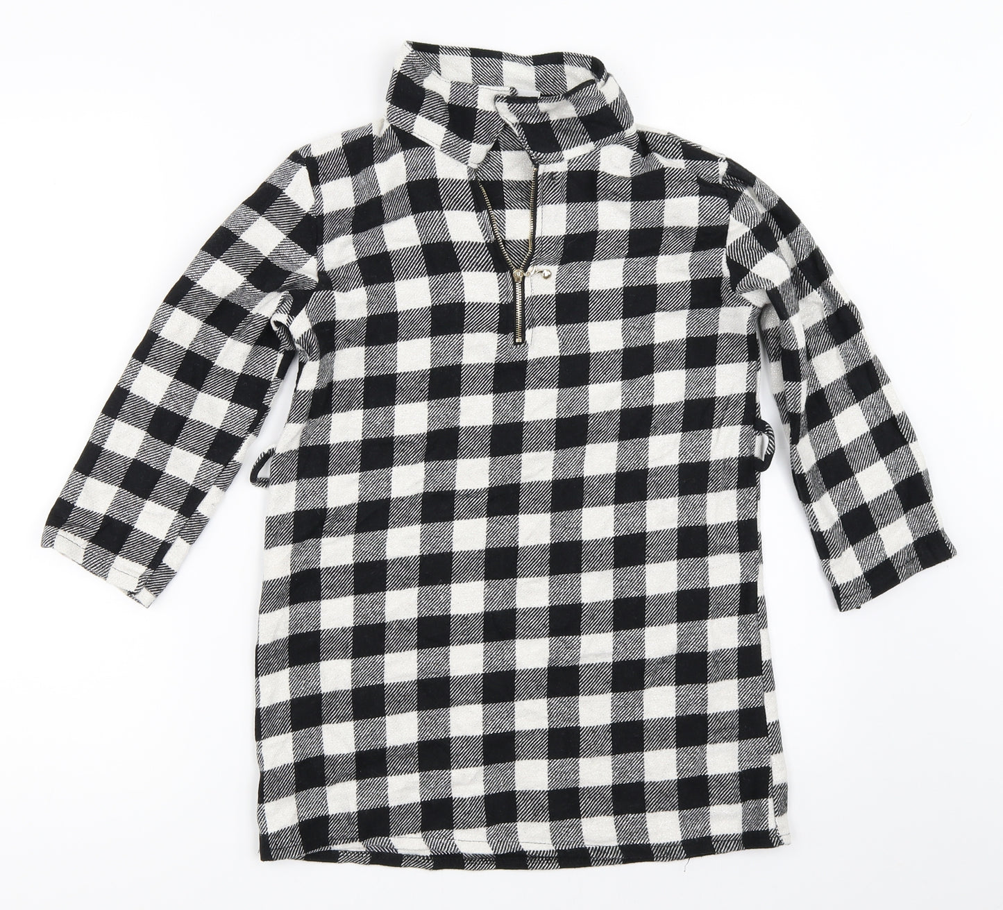 Mini Me Girls Black Check  Shift  Size 9-10 Years