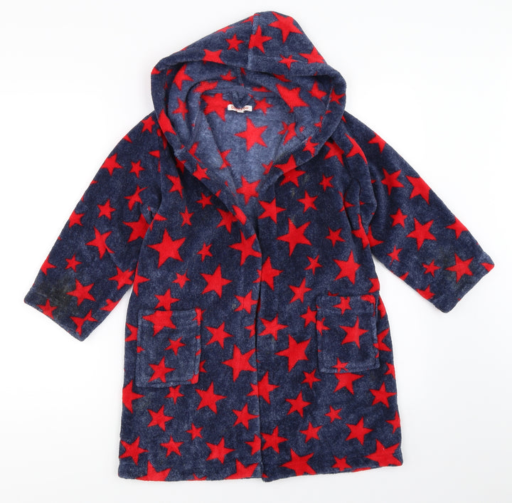 Blue Zoo Boys Blue Solid Robe Size 5-6 Years