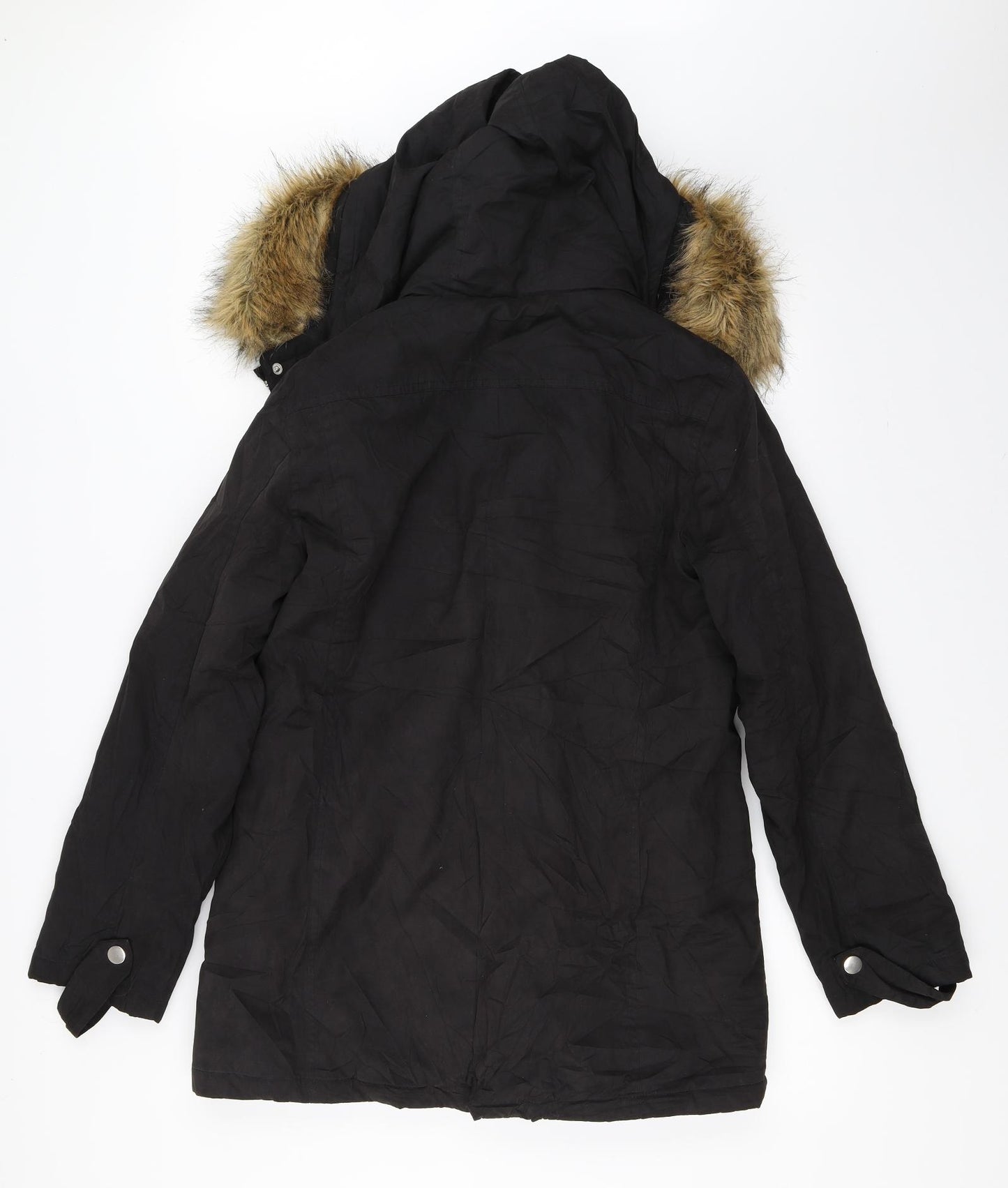 Preworn Womens Black   Parka Coat Size 14