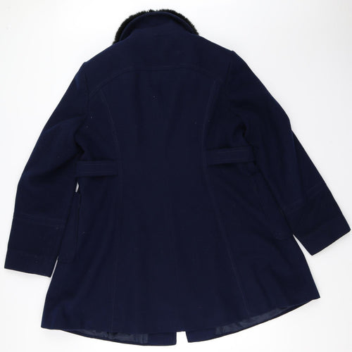Dorothy Perkins Womens Blue   Overcoat Coat Size 18