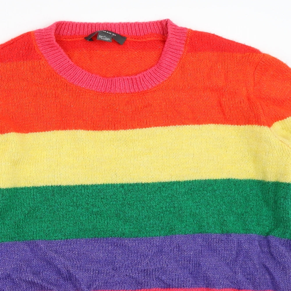 George Womens Pink Striped  Pullover Jumper Size S