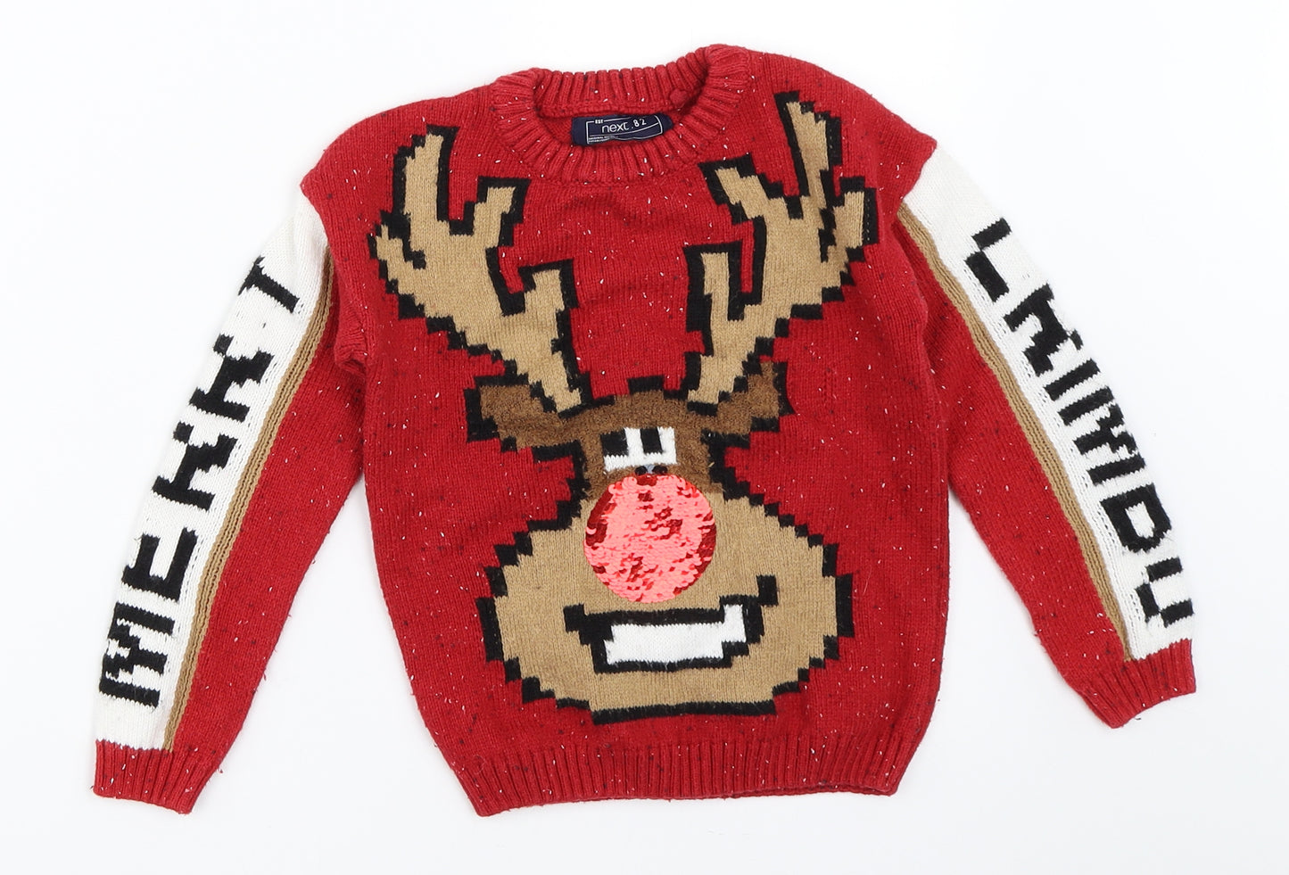 NEXT Boys Red   Pullover Jumper Size 4 Years  - christmas jumper