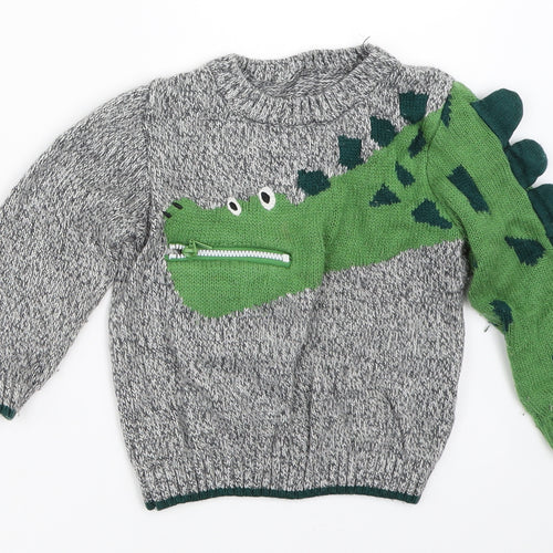 Nutmeg Boys Grey   Pullover Jumper Size 18-24 Months