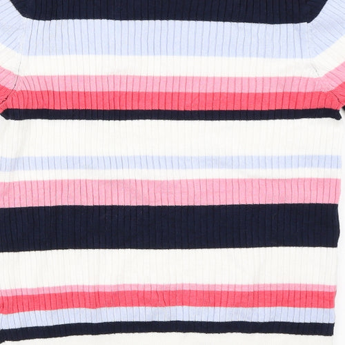 Marks and Spencer Womens White Striped  Pullover Jumper Size 10