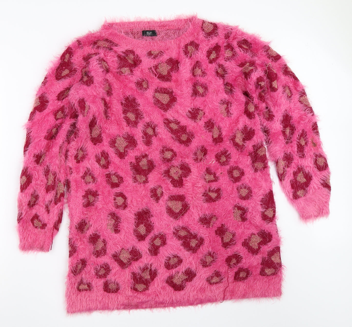 George Womens Pink Animal Print  Pullover Jumper Size 18
