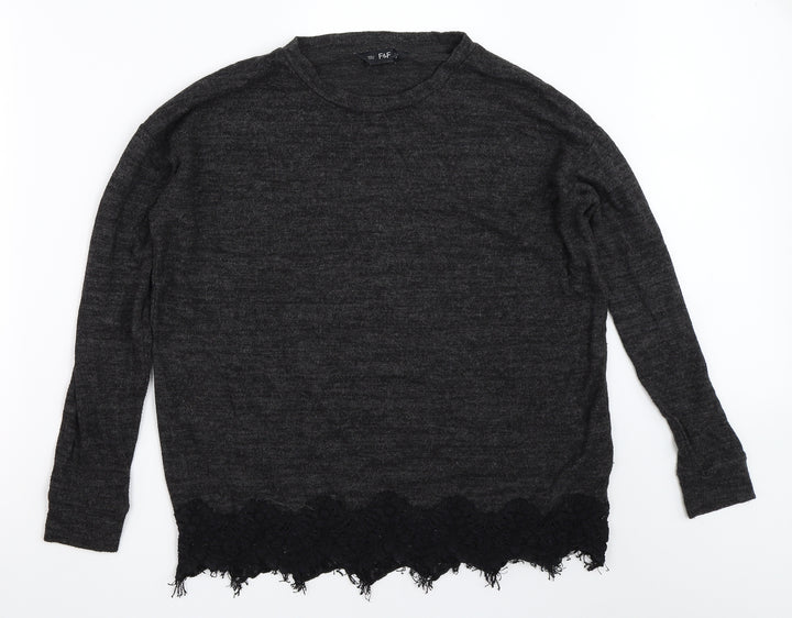 F&F Womens Grey Pullover Jumper Size 10