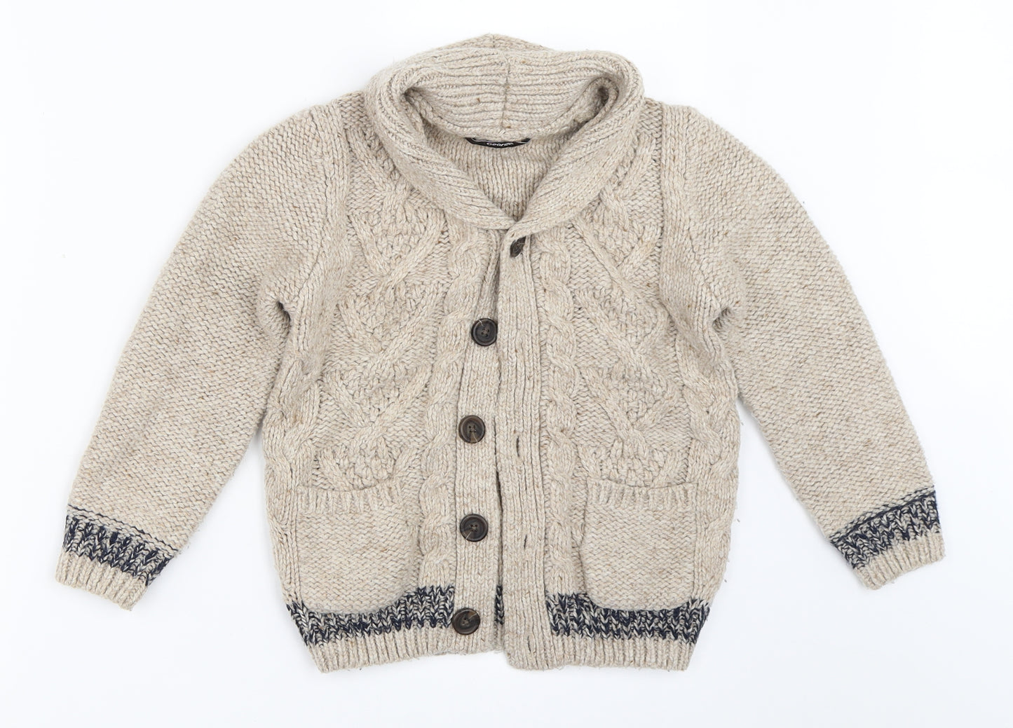 George Boys Beige   Cardigan Jumper Size 5-6 Years