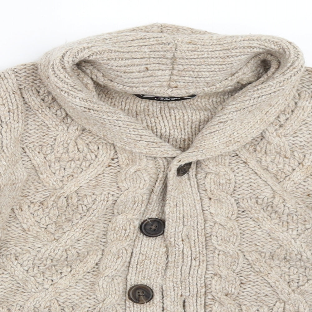 George Boys Beige   Cardigan Jumper Size 5-6 Years