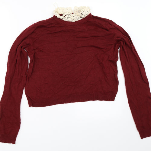 H&M Womens Red   Pullover Jumper Size S