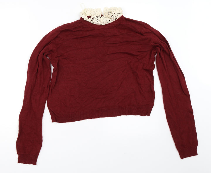 H&M Womens Red   Pullover Jumper Size S