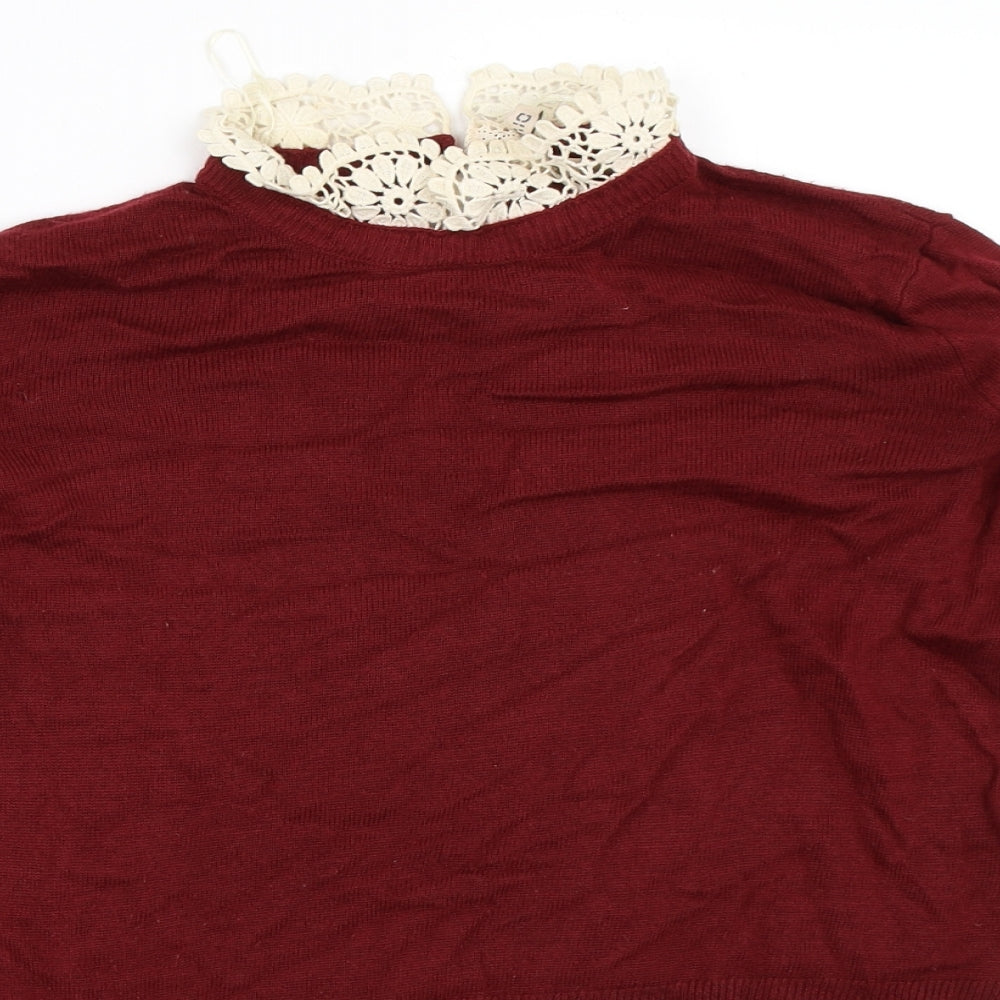 H&M Womens Red   Pullover Jumper Size S