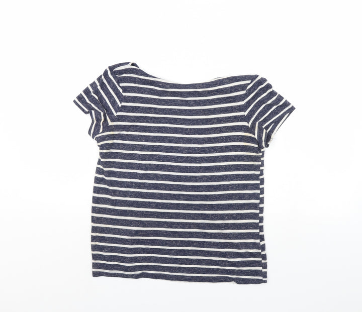 Atmosphere Womens Blue Striped Cropped T-Shirt Size 6