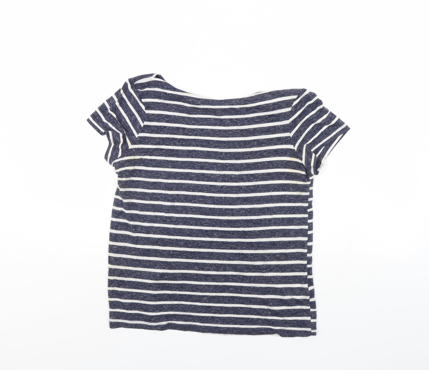 Atmosphere Womens Blue Striped  Cropped T-Shirt Size 6