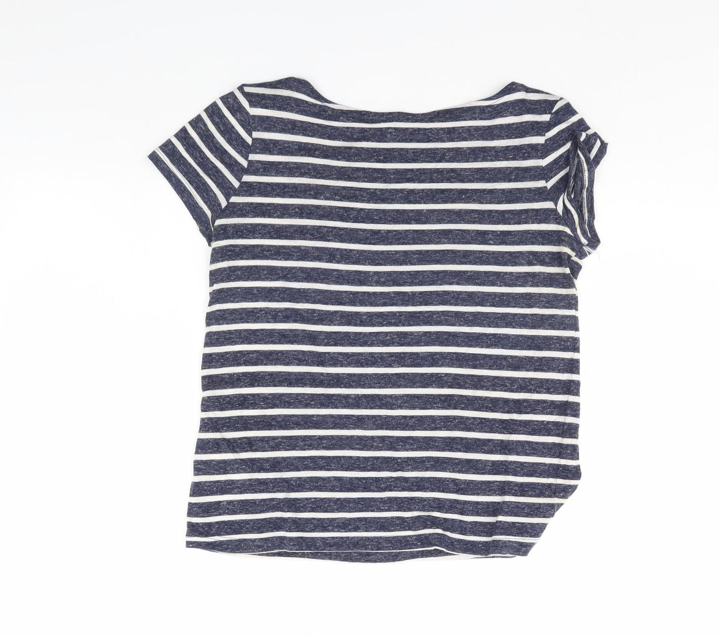 Atmosphere Womens Blue Striped  Cropped T-Shirt Size 6