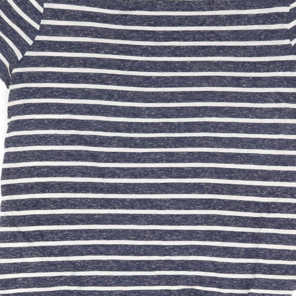 Atmosphere Womens Blue Striped  Cropped T-Shirt Size 6