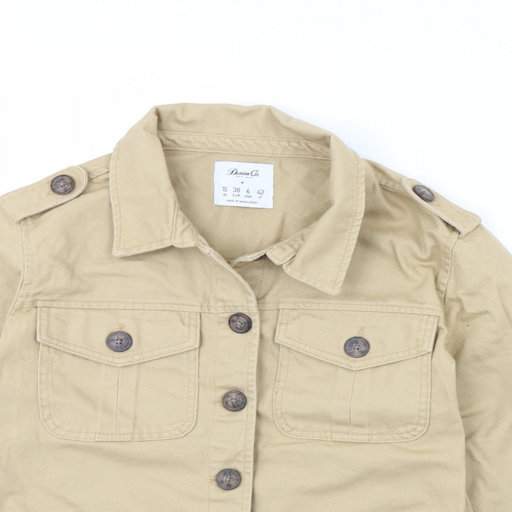Denim & Co. Womens Beige   Jacket  Size 10