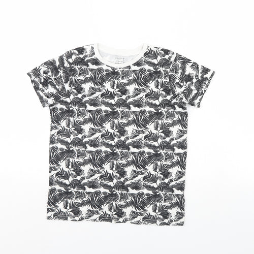 Primark Boys White Floral  Basic T-Shirt Size 9 Years