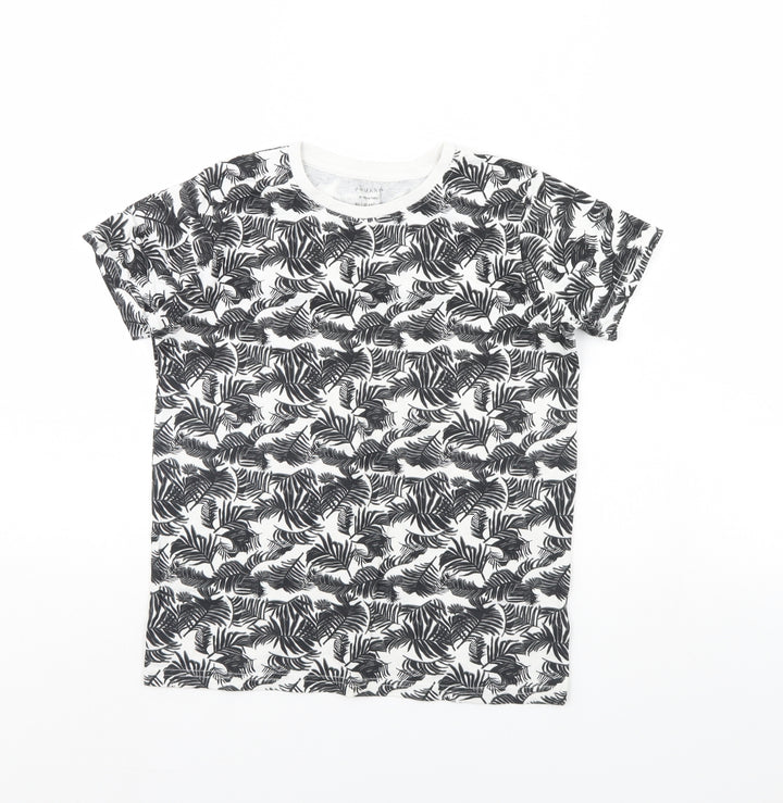 Primark Boys White Floral Basic T-Shirt Size 9 Years
