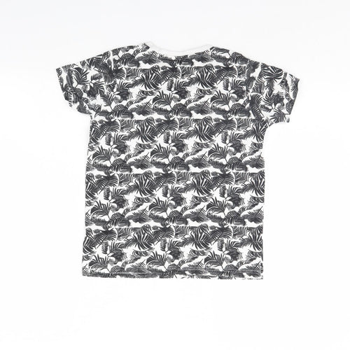 Primark Boys White Floral  Basic T-Shirt Size 9 Years