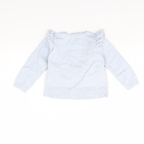 Gap Girls Blue   Pullover Jumper Size 2 Years  - Penguin
