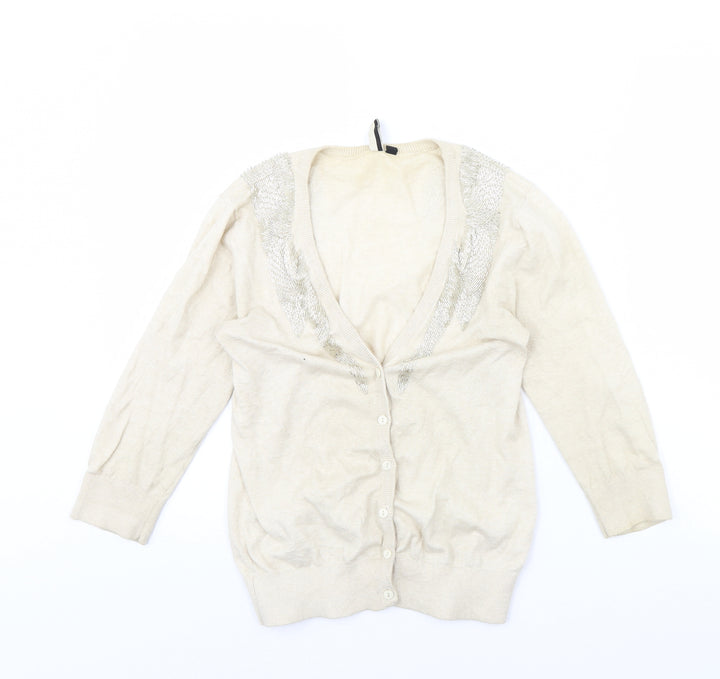 Topshop Womens Beige   Cardigan Jumper Size 12