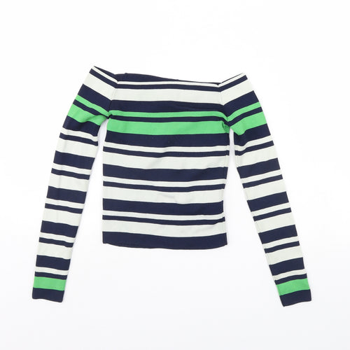 Topshop Womens Ivory Striped  Pullover Jumper Size 8