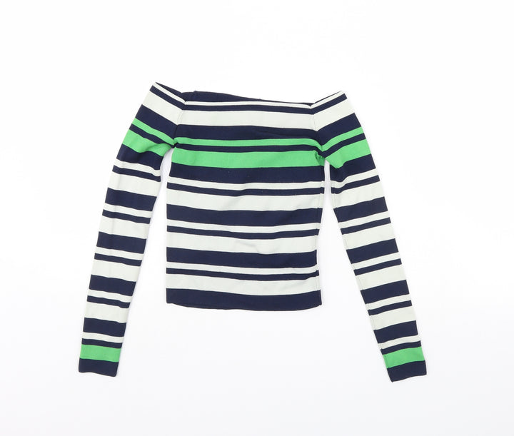 Topshop Womens Ivory Striped  Pullover Jumper Size 8