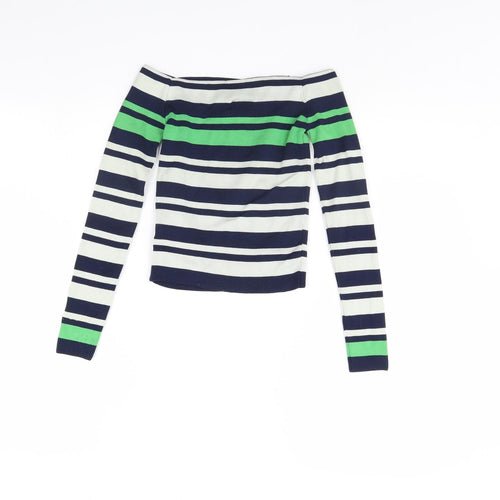 Topshop Womens Ivory Striped  Pullover Jumper Size 8