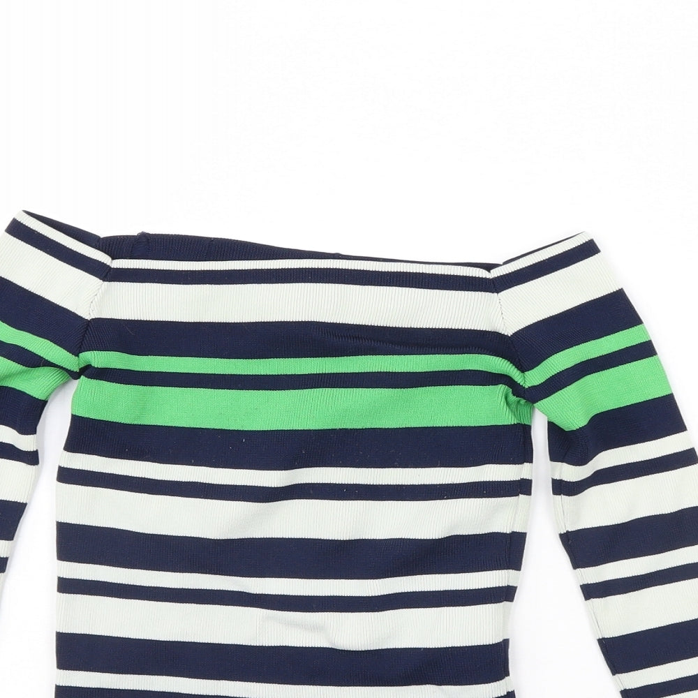 Topshop Womens Ivory Striped  Pullover Jumper Size 8