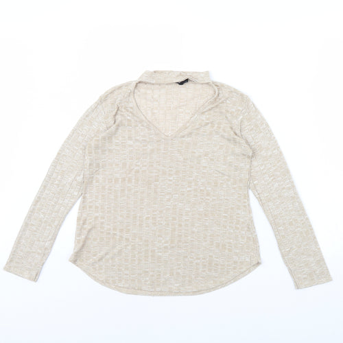 Boohoo Womens Beige   Pullover Jumper Size 10