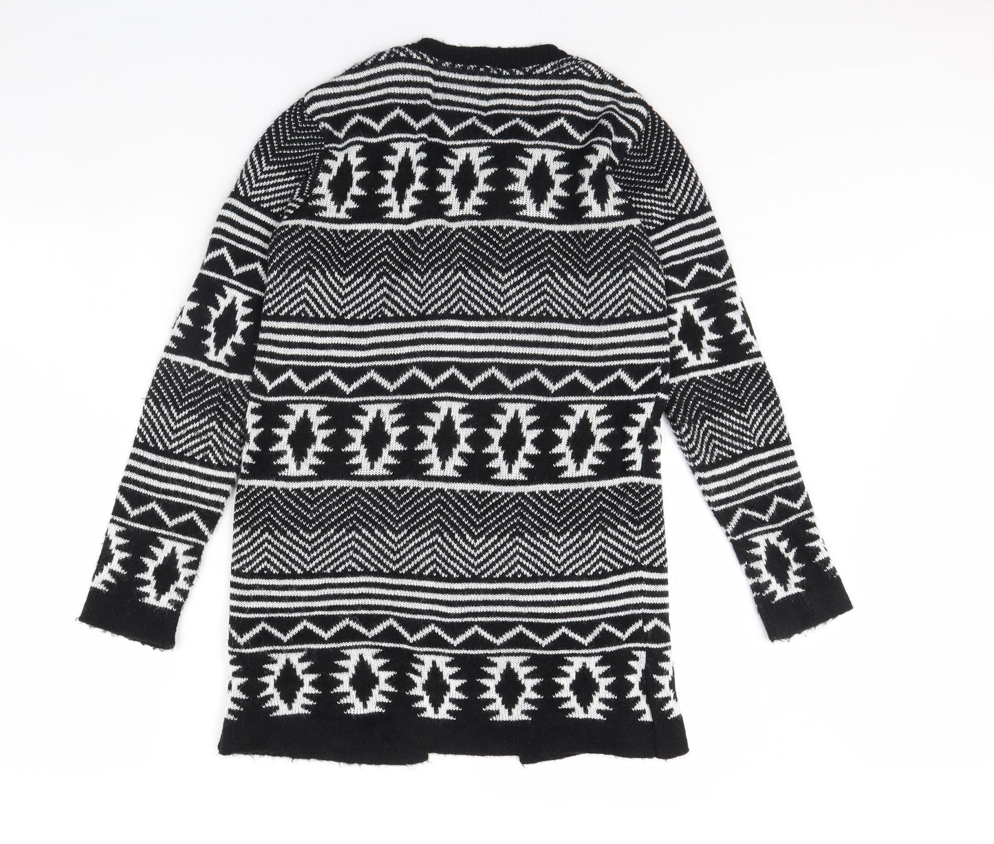 Lipsy Womens Black Geometric  Cardigan Jumper Size 10