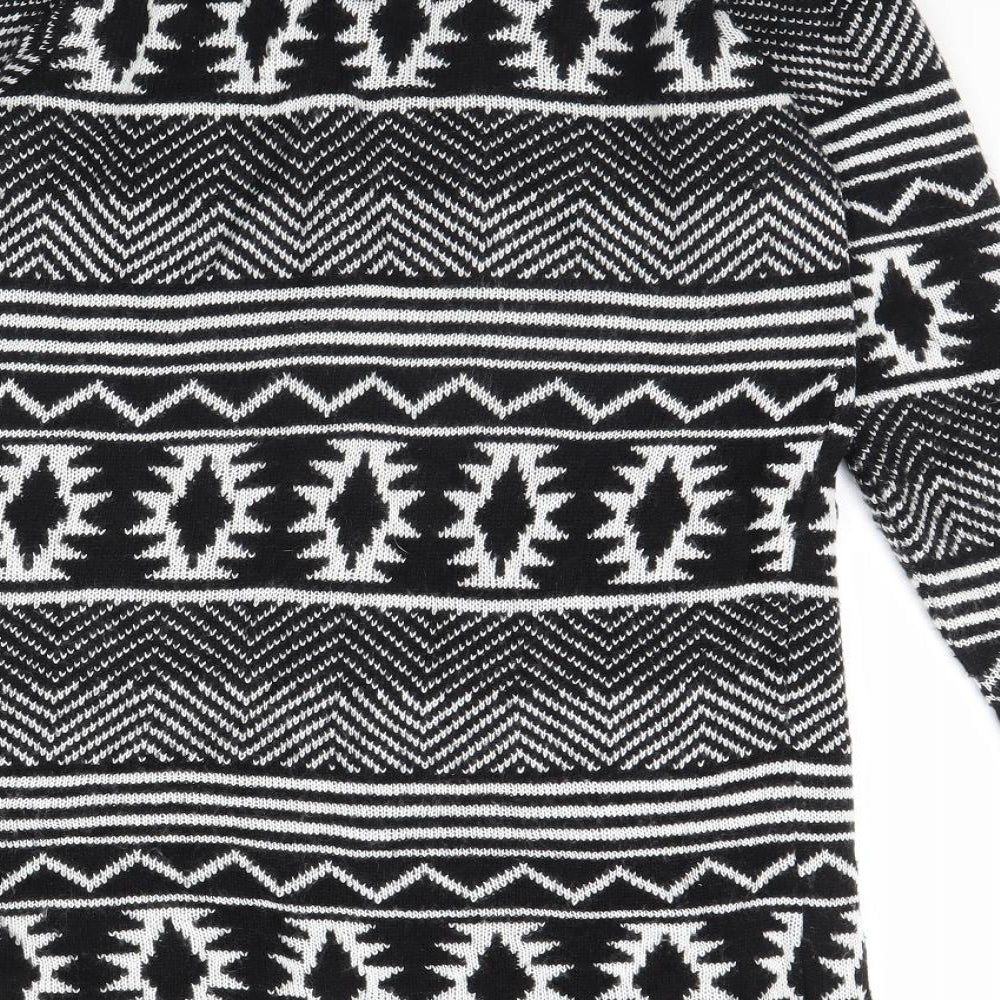 Lipsy Womens Black Geometric  Cardigan Jumper Size 10