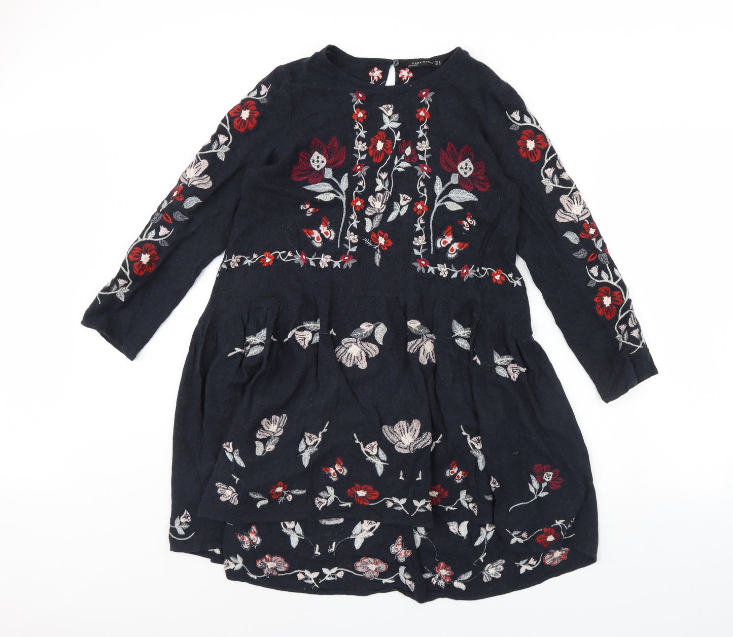 Zara Womens Blue Floral  Fit & Flare  Size S
