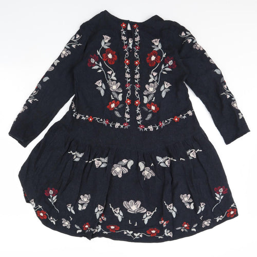 Zara Womens Blue Floral  Fit & Flare  Size S