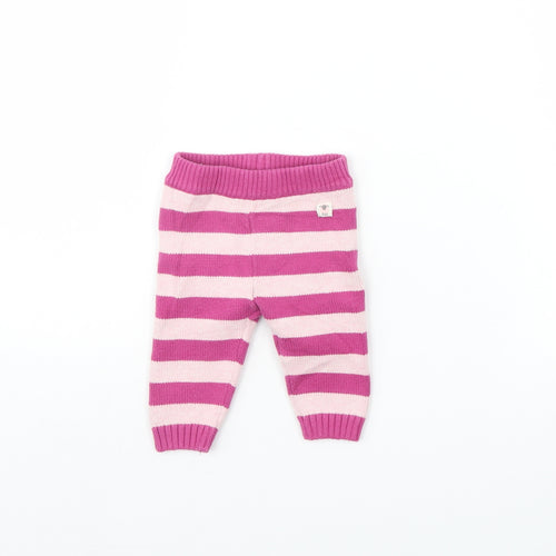 John Lewis Girls Purple Striped  Jogger Trousers Size 0-3 Months