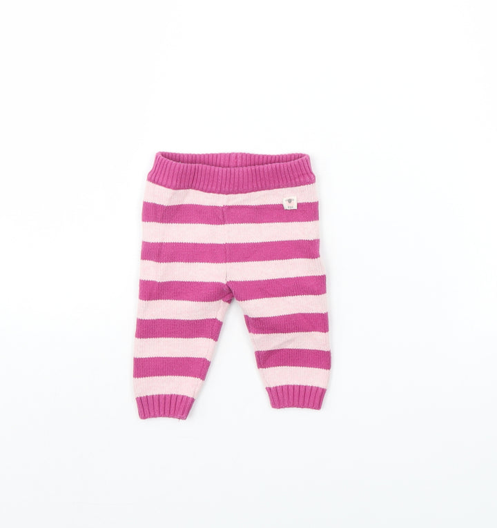 John Lewis Girls Purple Striped  Jogger Trousers Size 0-3 Months