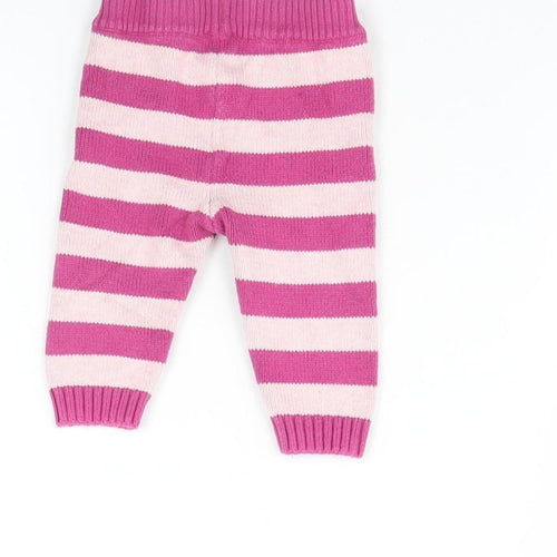 John Lewis Girls Purple Striped  Jogger Trousers Size 0-3 Months