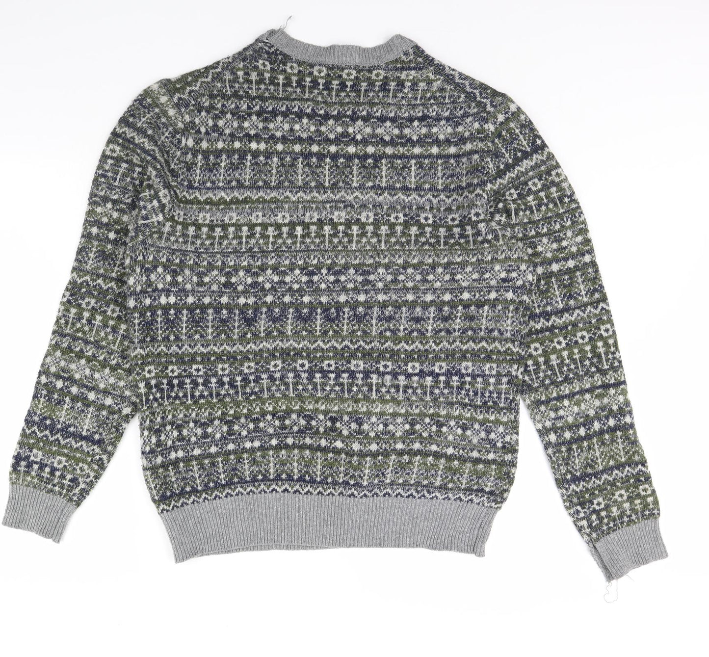 French Connection Mens Green Striped  Pullover Jumper Size L